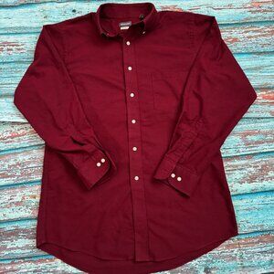 Men's Burgundy Long Sleeve Van Heusen button up shirt